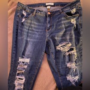 Cato curvy ripped jeans with liner. 18w.  Used, great condition.